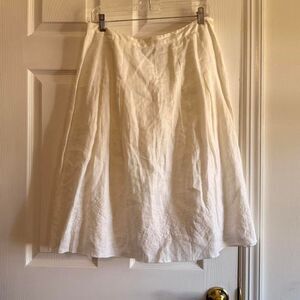 White Linen Flowy Skirt Size 10 Jones New York